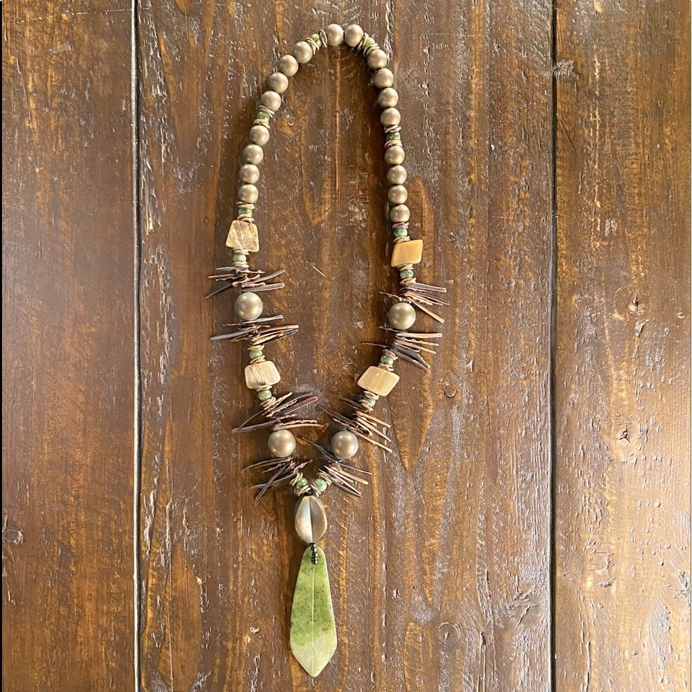 Large Artisan-Made Tribal Statement Necklace - image 2